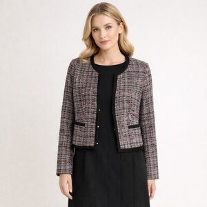Tweed Blazer in Red and Black